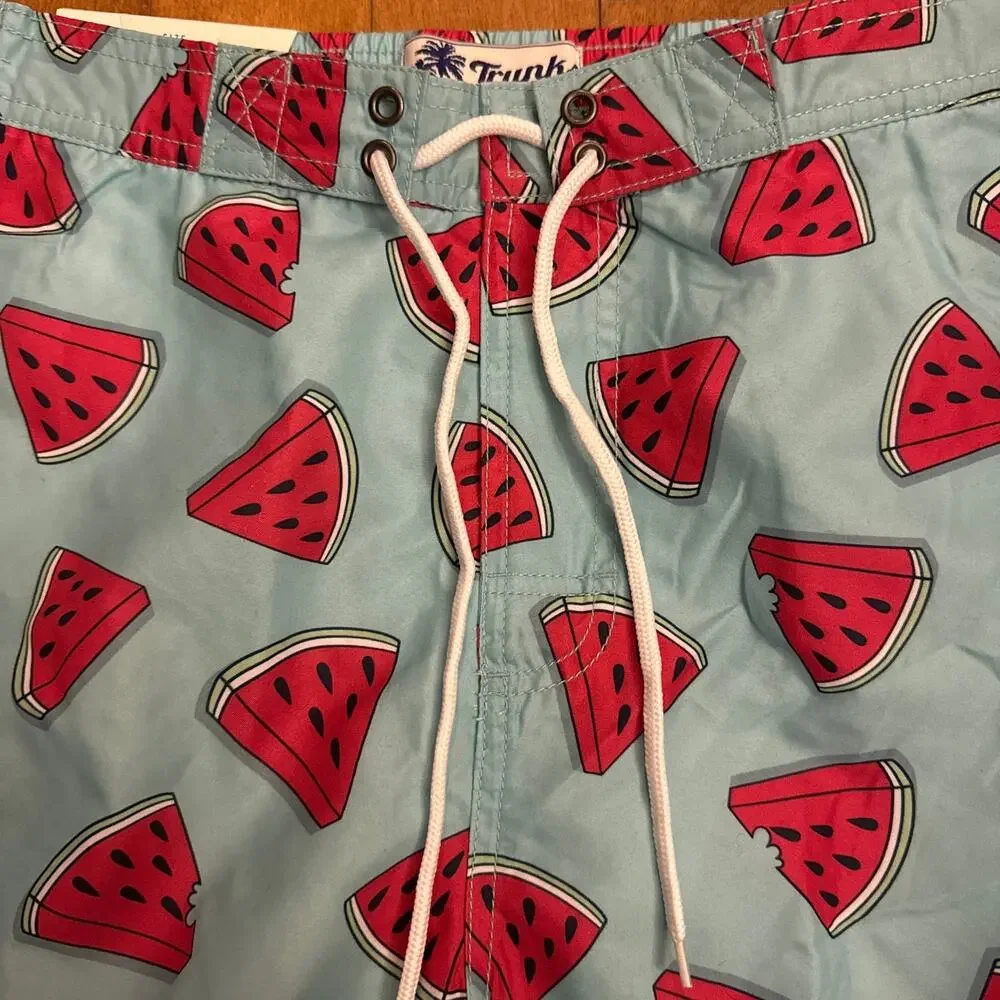 NWT runks Surf & Swim Co. Watermelon Sano Printed Swim Trunks size small